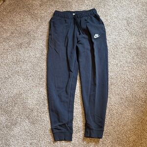 Nike Men’s Black Jogger Sweatpants with White Logo